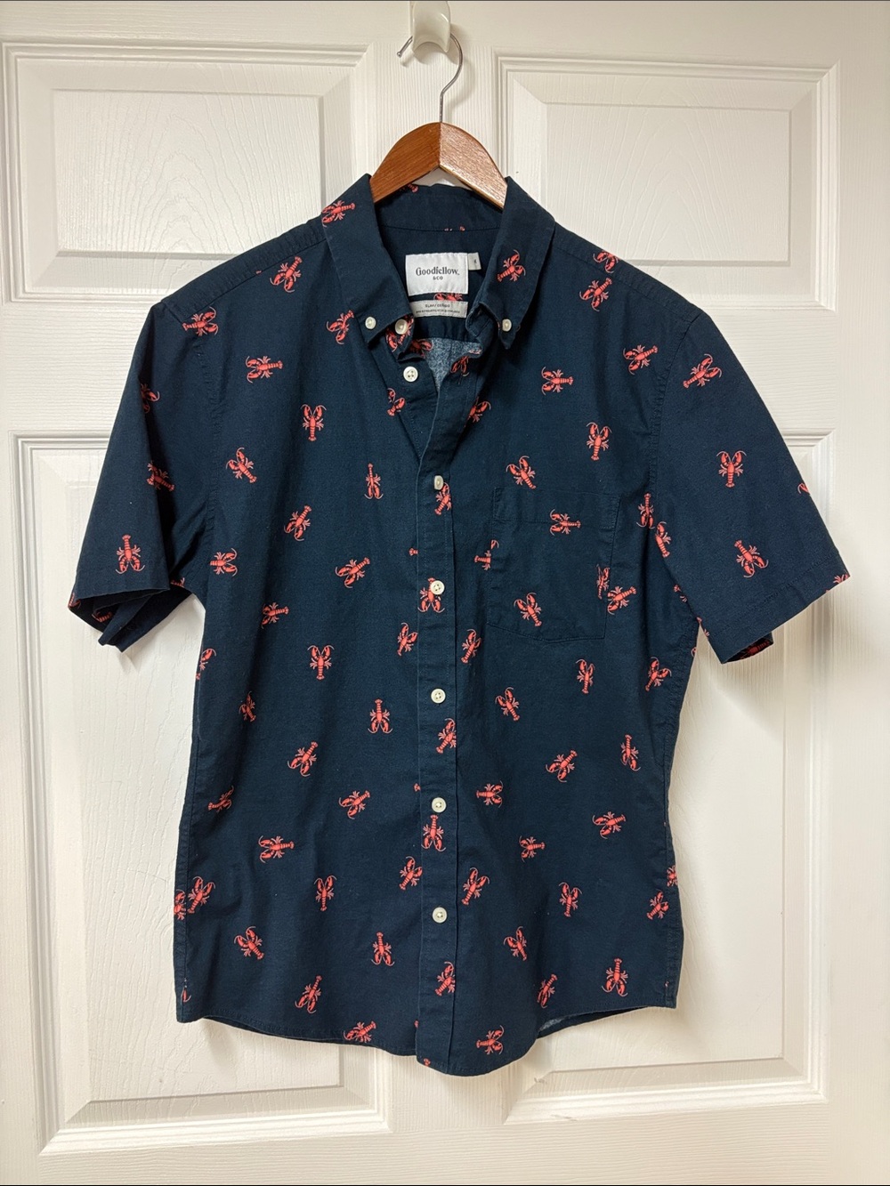Goodfellow & Co Lobster Short-Sleeve Button-Down Shirt - Size M